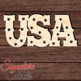 USA with Stars 002 Shape Cutout