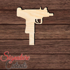 Uzi Gun 001 Shape Cutout in Wood Craft Shapes & Bases Signature Cutouts