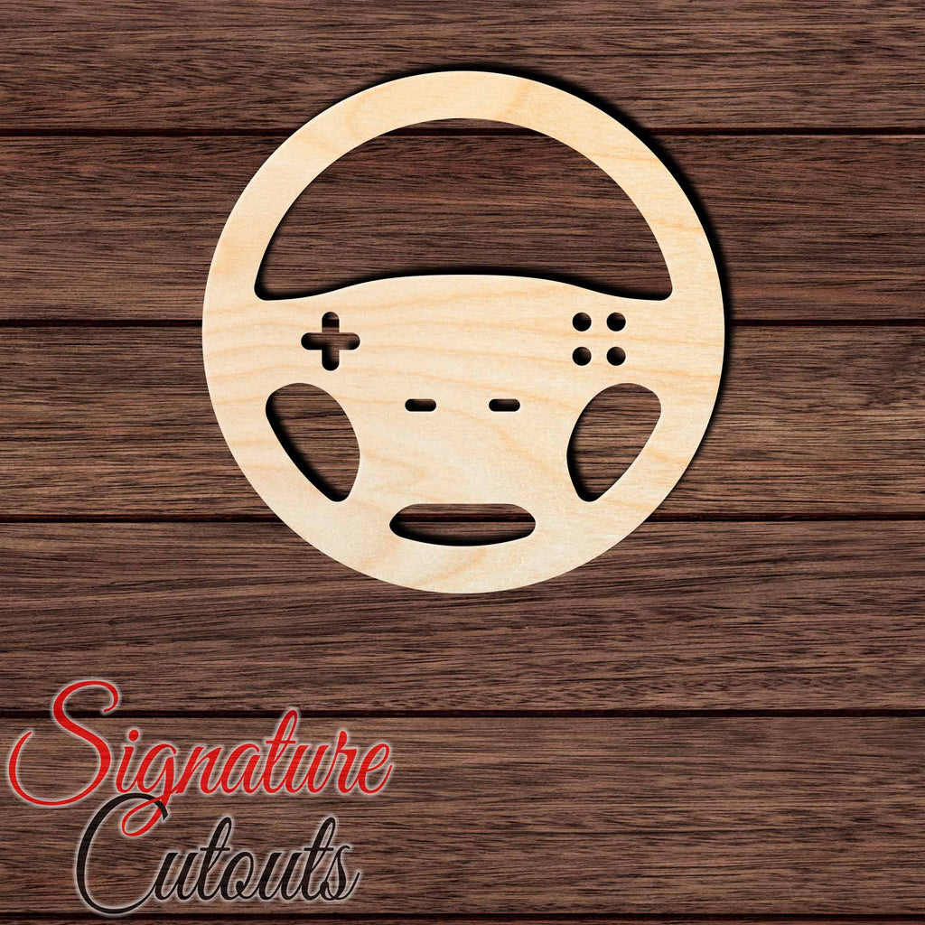 Video Game Steering Wheel 001 Shape Cutout in Wood, Acrylic or Acrylic Mirror Craft Shapes & Bases Signature Cutouts