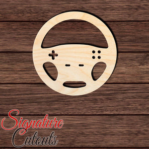 Video Game Steering Wheel 001 Shape Cutout in Wood, Acrylic or Acrylic Mirror Craft Shapes & Bases Signature Cutouts