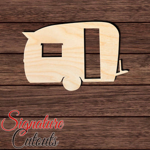 Vintage Camper 003 Shape Cutout in Wood, Acrylic or Acrylic Mirror Craft Shapes & Bases Signature Cutouts