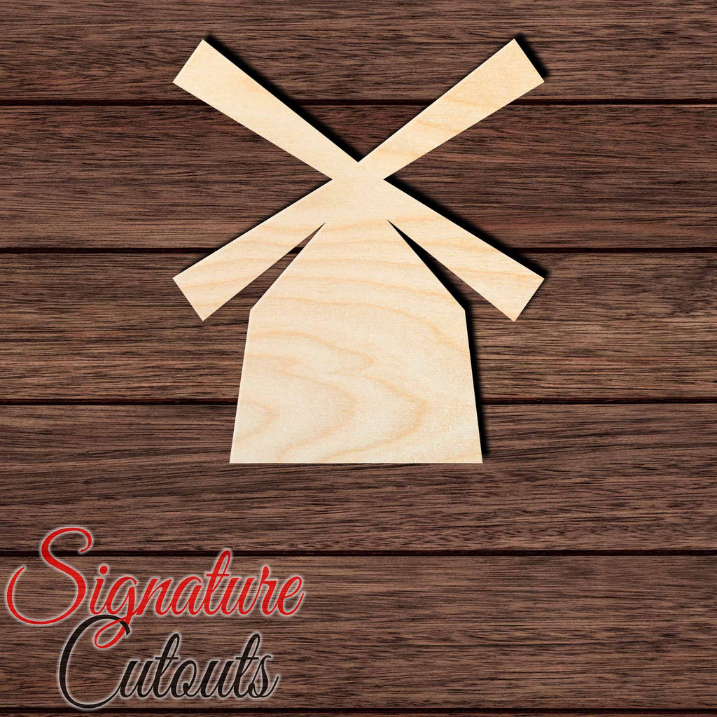Windmill 001 Shape Cutout in Wood, Acrylic or Acrylic Mirror - Signature Cutouts