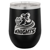 12 oz. Stemless Stainless Steel Wine Tumbler Signature Cutouts Black 