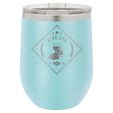 12 oz. Stemless Stainless Steel Wine Tumbler Signature Cutouts Light Blue 