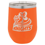 12 oz. Stemless Stainless Steel Wine Tumbler Signature Cutouts Orange 