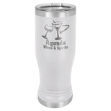 14 oz. Stainless Steel Pilsner Tumbler Signature Cutouts White 