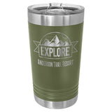 16 oz. Stainless Steel Pint Tumbler Signature Cutouts Olive Green 
