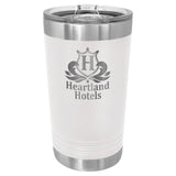 16 oz. Stainless Steel Pint Tumbler Signature Cutouts White 