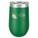 16 oz. Stemless Stainless Steel Wine Tumbler Signature Cutouts Green 