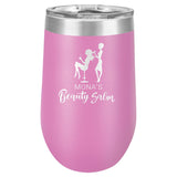 16 oz. Stemless Stainless Steel Wine Tumbler Signature Cutouts Lavender 