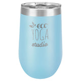 16 oz. Stemless Stainless Steel Wine Tumbler Signature Cutouts Light Blue 