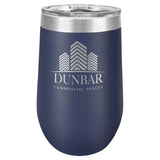 16 oz. Stemless Stainless Steel Wine Tumbler Signature Cutouts Navy 