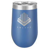 16 oz. Stemless Stainless Steel Wine Tumbler Signature Cutouts Royal Blue 