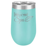 16 oz. Stemless Stainless Steel Wine Tumbler Signature Cutouts Teal 