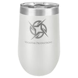 16 oz. Stemless Stainless Steel Wine Tumbler Signature Cutouts White 