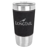 20 oz Laserable Leatherette Travel Tumbler Signature Cutouts Black/Silver 