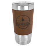 20 oz Laserable Leatherette Travel Tumbler Signature Cutouts Dark Brown 
