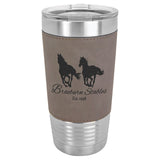 20 oz Laserable Leatherette Travel Tumbler Signature Cutouts Gray 