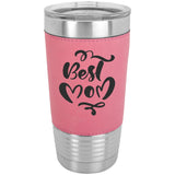 20 oz Laserable Leatherette Travel Tumbler Signature Cutouts Pink 