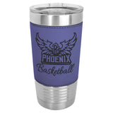 20 oz Laserable Leatherette Travel Tumbler Signature Cutouts Purple 