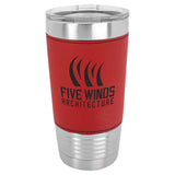 20 oz Laserable Leatherette Travel Tumbler Signature Cutouts Red 