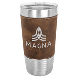 20 oz Laserable Leatherette Travel Tumbler Signature Cutouts Rustic/Silver 