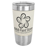 20 oz Laserable Leatherette Travel Tumbler Signature Cutouts White 