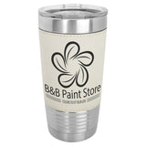 20 oz Laserable Leatherette Travel Tumbler Signature Laser Engraving White 