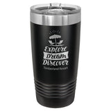 20 oz. Stainless Steel Ringneck Travel Mugs w/Slider Lid Signature Cutouts Black 