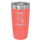 20 oz. Stainless Steel Ringneck Travel Mugs w/Slider Lid Signature Cutouts Coral 