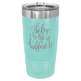 20 oz. Stainless Steel Ringneck Travel Mugs w/Slider Lid Signature Cutouts Teal 