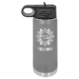 20 oz. Stainless Steel Water Bottle Tumbler with Flip Top Lid Signature Cutouts Dark Gray 