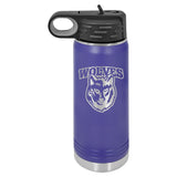20 oz. Stainless Steel Water Bottle Tumbler with Flip Top Lid Signature Cutouts Purple 