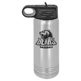 20 oz. Stainless Steel Water Bottle Tumbler with Flip Top Lid Signature Cutouts Stainless Steel 