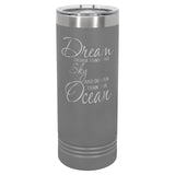 22 oz. Skinny Double Insulated Tumbler Signature Cutouts Dark Gray 