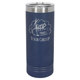 22 oz. Skinny Double Insulated Tumbler Signature Cutouts Navy Blue 