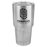 30 oz. Double Insulated Stainless Steel Tumbler Signature Cutouts Silver 