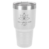 30 oz. Double Insulated Stainless Steel Tumbler Signature Cutouts White 