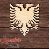 Albanian Eagle 002 Shape Cutout in Wood