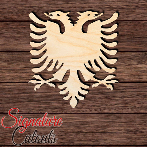 Albanian Eagle 002 Shape Cutout in Wood Craft Shapes & Bases Signature Cutouts 
