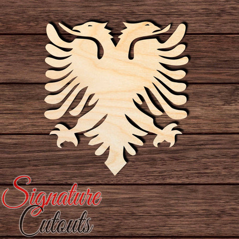 Albanian Eagle Shape Cutout in Wood Craft Shapes & Bases Signature Cutouts 