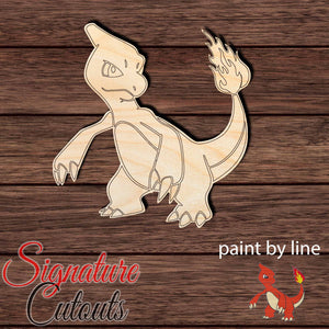 Anime 024 - Charmeleon Shape Cutout in Wood Craft Shapes & Bases Signature Cutouts 