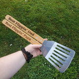 Best Flippin' Papa Uncle Dad Brother Spatula Grilling Barbecue Spatula Tool Unique Mother's / Father's Day Gift Outdoor BBQ Signature Cutouts 