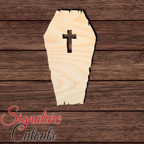 Coffin 002 Shape Cutout in Wood Craft Shapes & Bases Signature Cutouts 