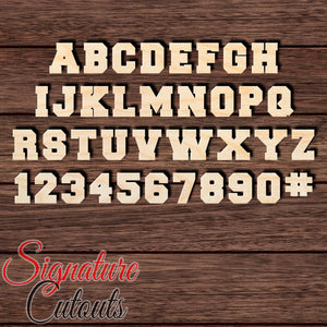 Collegiate Font Letter Shape Cutout - Sold by the Letter • Measured by Height Craft Shapes & Bases Signature Cutouts 
