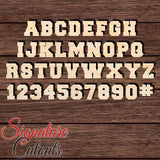Collegiate Font Letter Shape Cutout - Sold by the Letter • Measured by Height