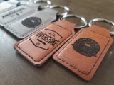 Custom Logo Leatherette Keychain, Engraved / Etched Keychain With Your Logo, Personalized keychain Signature Cutouts 