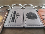 Custom Logo Leatherette Keychain, Engraved / Etched Keychain With Your Logo, Personalized keychain Signature Cutouts 