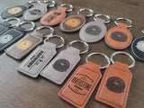 Custom Logo Leatherette Keychain, Engraved / Etched Keychain With Your Logo, Personalized keychain Signature Cutouts 