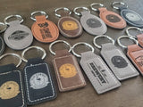 Custom Logo Leatherette Keychain, Engraved / Etched Keychain With Your Logo, Personalized